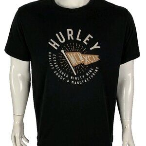 HURLEY Black Front Graphic Short Sleeve MCMXCIX T Shirt  Men's Size X-Large
